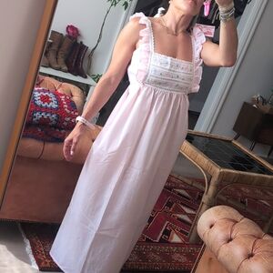 Pink shabby chic vintage Maxi dress Union made